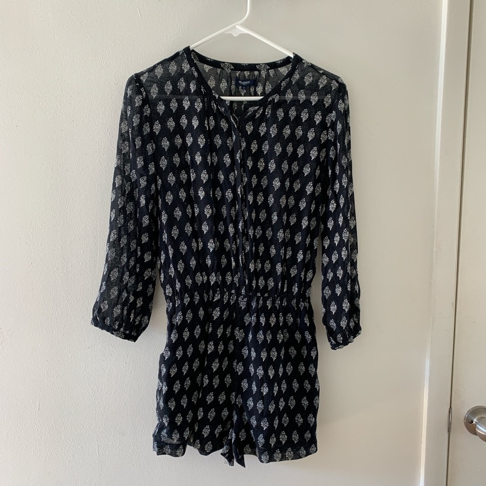 Madewell black paisley romper